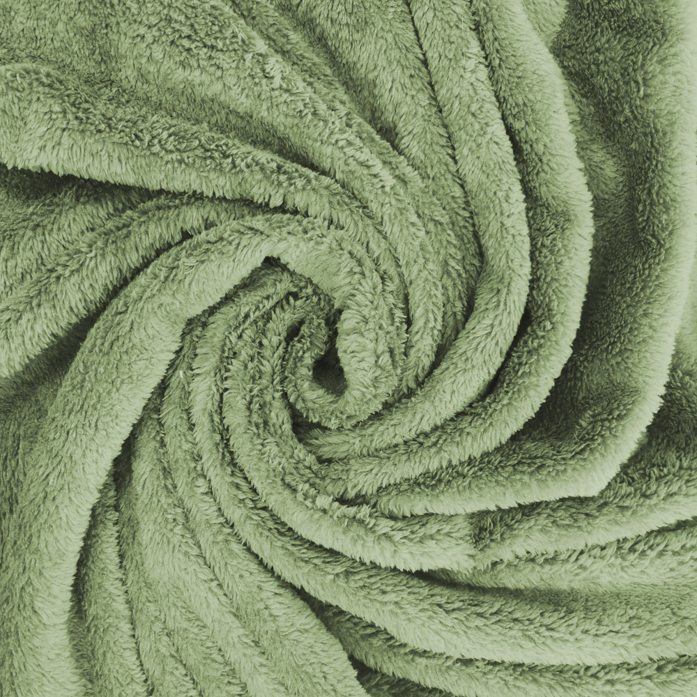 Sage Green Fluffy Fleece Fabrics